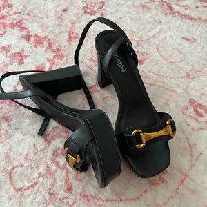 Jeffrey Campbell Black Heels with Gold Detail